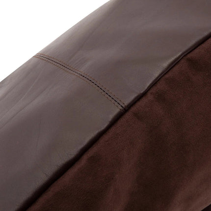 Vierdelige leren kussenhoes - Choco - 60x60