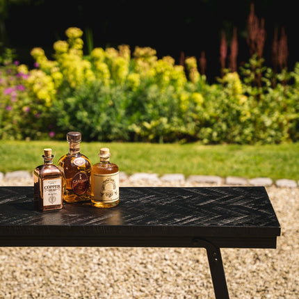 De Visgraat hoge tafel - zwart - 140 cm