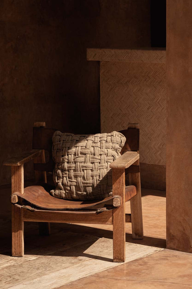 De linnen Crosier kussenhoes - naturel