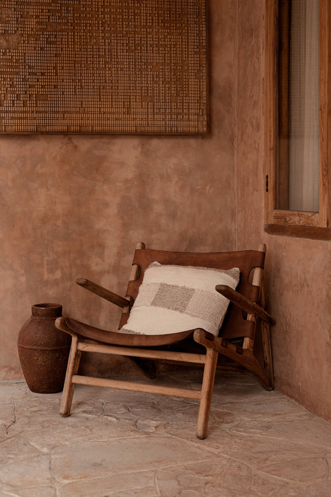 The Linen Threads kussenhoes - wit/naturel