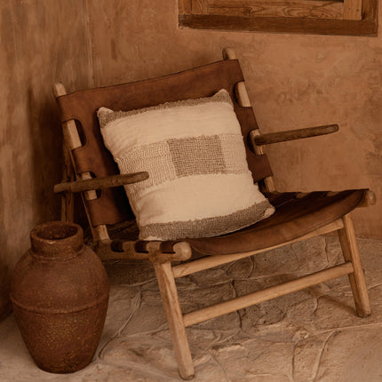 The Linen Threads kussenhoes - wit/naturel