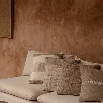 The Linen Threads kussenhoes - wit/naturel