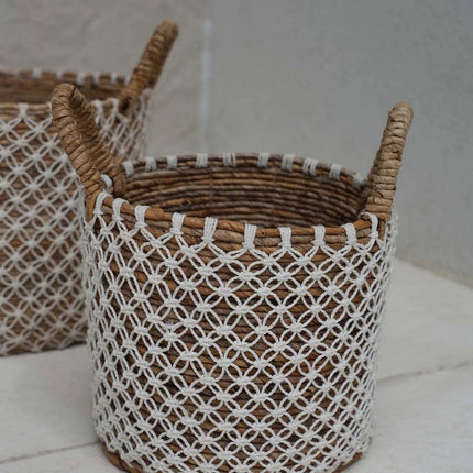 De macramémand met gekruiste steken - S