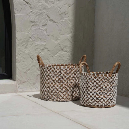 De macramémand met gekruiste steken - S