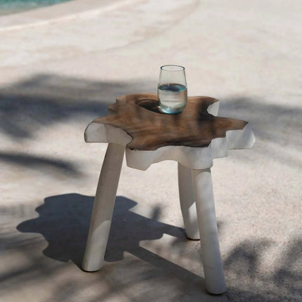 De organische bijzettafel - natuurwit