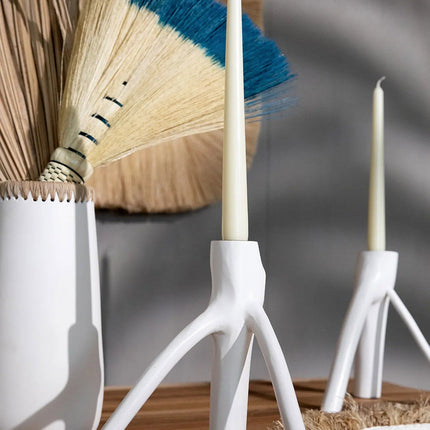 Kandelaar met drie takken - wit