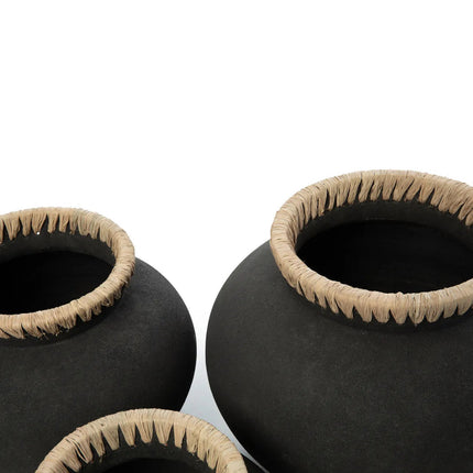 De Styly-vaas - zwart-naturel - L