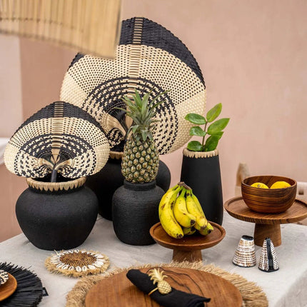 De Styly Vaas - Zwart/Naturel - M