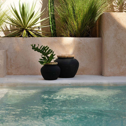 De Styly-vaas - zwart/naturel - S