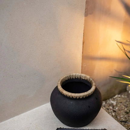 De Styly-vaas - zwart/naturel - S