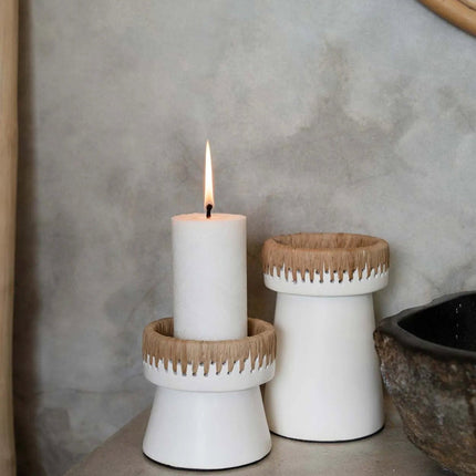 De mooie kandelaar - wit naturel - S