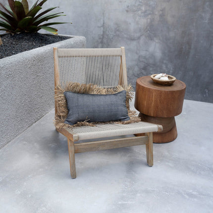 De katoenen Bonita kussenhoes - naturel zwart - 30x50