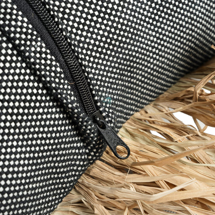 De katoenen Bonita kussenhoes - naturel zwart - 30x50