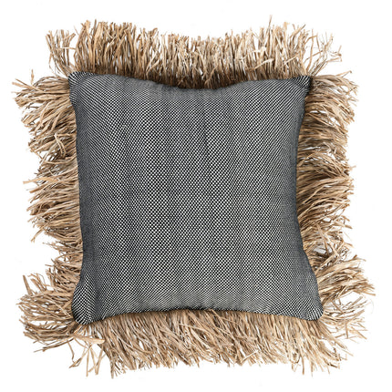 De Cotton Bonita kussenhoes - naturel zwart - 40x40