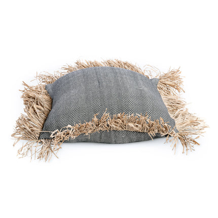 De Cotton Bonita kussenhoes - naturel zwart - 40x40