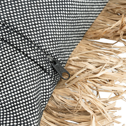 De Cotton Bonita kussenhoes - naturel zwart - 40x40