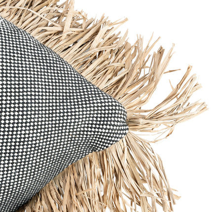 De Cotton Bonita kussenhoes - naturel zwart - 40x40