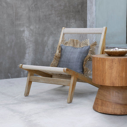 De Katoen Bonita kussenhoes - naturel zwart - 60x60 cm