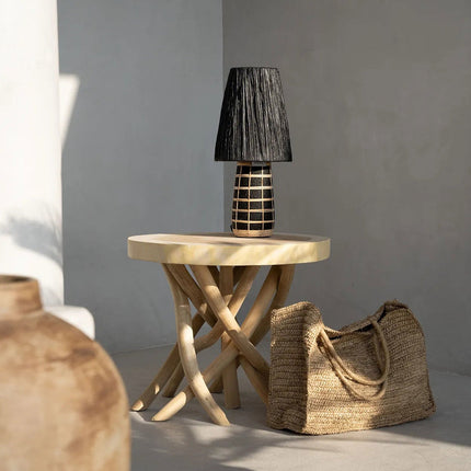 De Naxos tafellamp - zwart/naturel