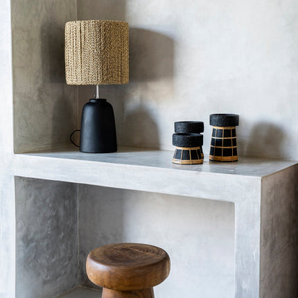 De Serene Kandelaar - Zwart/Naturel - L