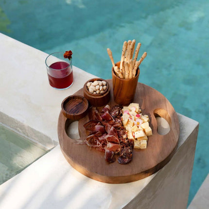 Teakworteldienblad - naturel - L