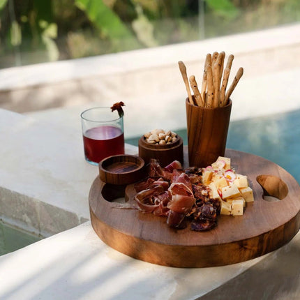 Teakworteldienblad - naturel - L