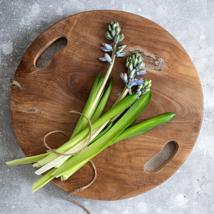 Dienblad van teakwortel - naturel - M