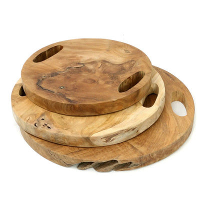Dienblad van teakwortel - naturel - M