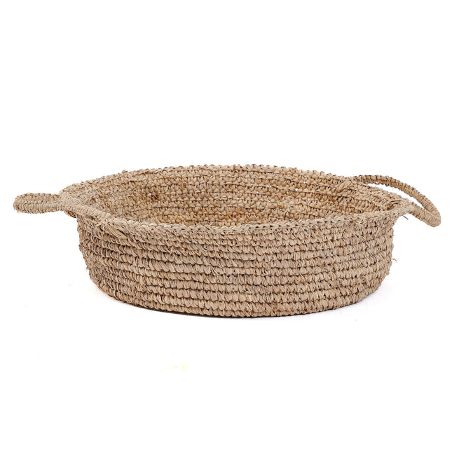 De raffia mand-dienbladen - naturel - L