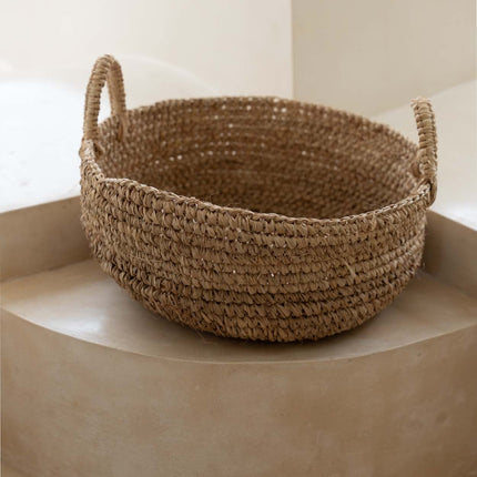 De raffia mand-dienbladen - naturel - L