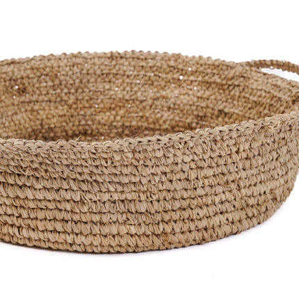 De raffia mand-dienbladen - naturel - L
