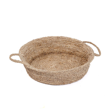 De raffia mand-dienbladen - naturel - L