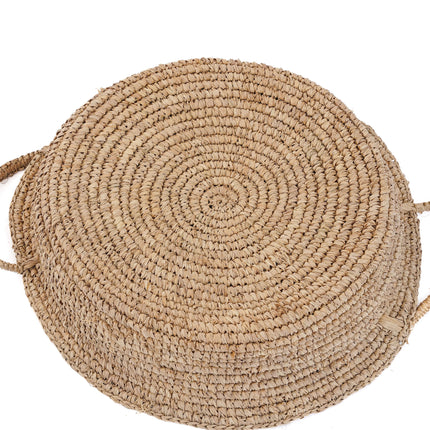 De raffia mand-dienbladen - naturel - L
