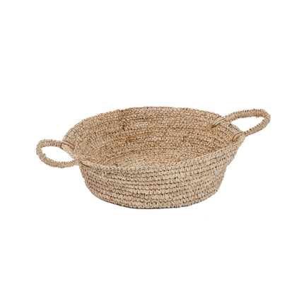 De Raffia mand-dienbladen - naturel - M
