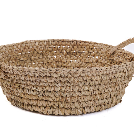 De Raffia mand-dienbladen - naturel - S