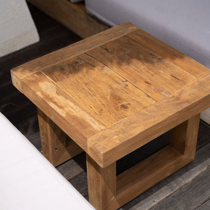 Gerecycled teakhouten bijzettafel - naturel