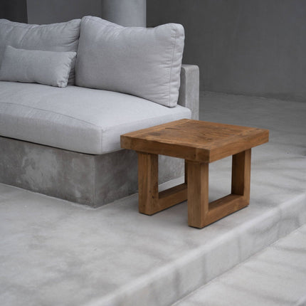 Gerecycled teakhouten bijzettafel - naturel