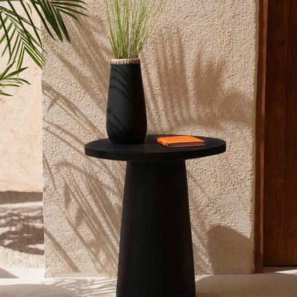 De Timber Conic bijzettafel - zwart - 50