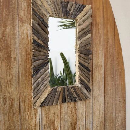 De spiegel met lijst van drijfhout - Naturel - M