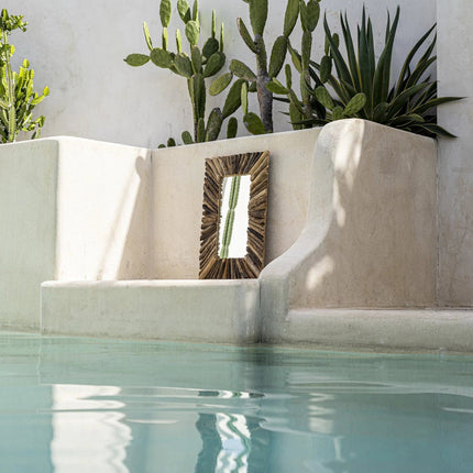 De spiegel met lijst van drijfhout - Naturel - M