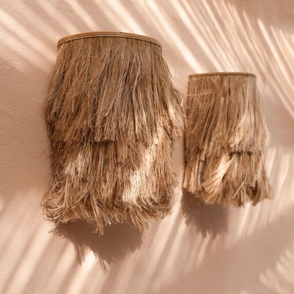 De Abaca wandlamp - naturel - S