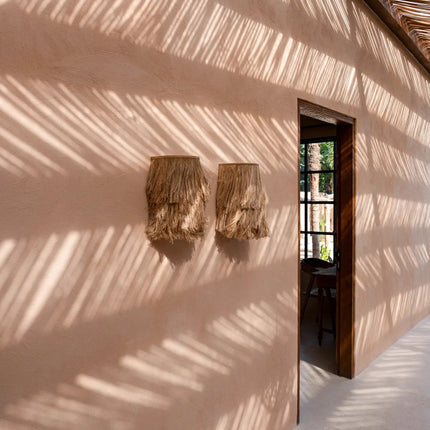 De Abaca wandlamp - naturel - S