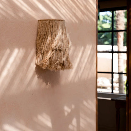 De Abaca wandlamp - naturel - S