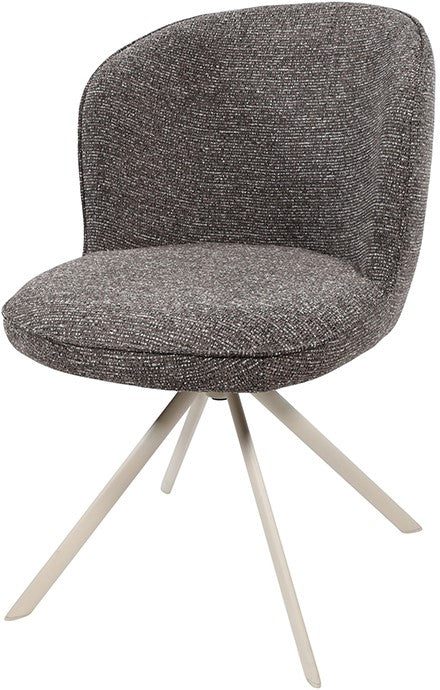 Kate eetkamerstoel - gebroken wit draaipoot 360° - Present - donkerbruin 456 (set van 2 stuks)