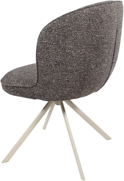 Kate eetkamerstoel - gebroken wit draaipoot 360° - Present - donkerbruin 456 (set van 2)