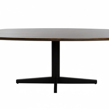Eetkamertafel 240, Deens ovaal, poot zwart, mango bruin walnoot