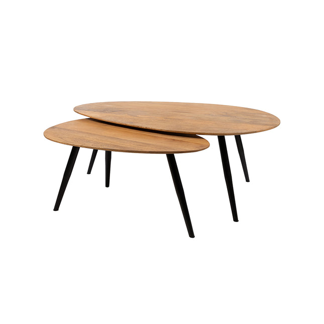 Kassel organische salontafel, set van 2, Smooth Natural (17 mm)