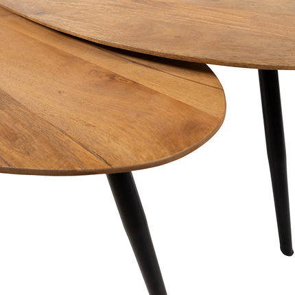 Kassel organische salontafel, set van 2, Smooth Natural (17 mm)