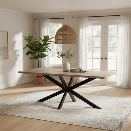 Eetkamertafel 180, acacia verweerd hout