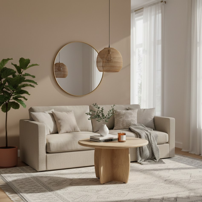 Salontafel Ø60, H45, verweerd acaciahout